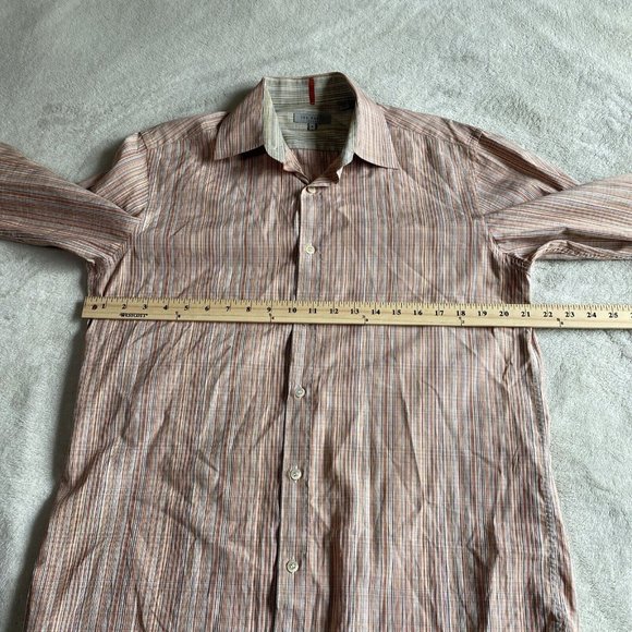 Ted Baker Shirt Men Size 3 M Multicolor Long Sleeve Retro Print Button Up Preppy - Picture 3 of 7